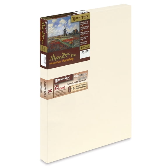 Masterpiece Monet Pro Linen Canvas - 14" x 18", Oil Primed