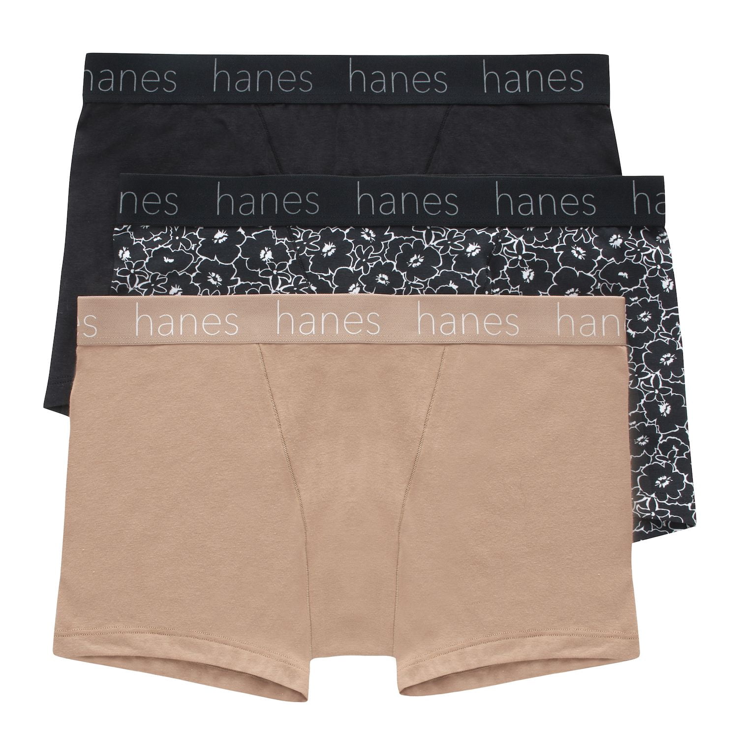 Hanes Ultimate Men's 3-Pack X-Temp Performance Stretch Boxer Briefs Black Gray 3xl