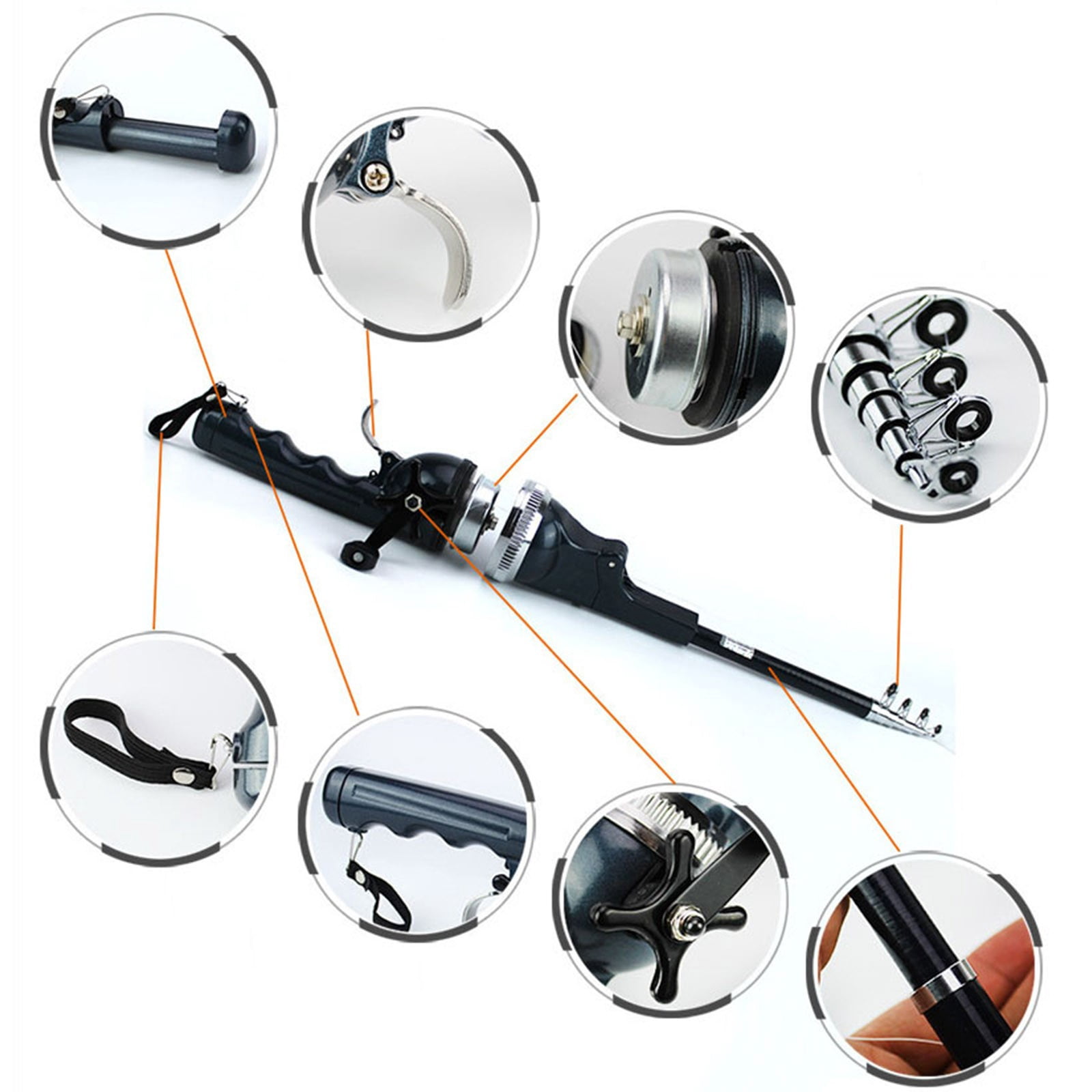 Fishing Rod and Reel Combos Carbon Fiber Telescopic Fishing Pole with Reel Combo Sea Saltwater Freshwater Kit Fishing Rod Kit As Shown
