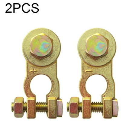 1pair Car Battery Connector Negative Positive Clamps Brass Cable ...