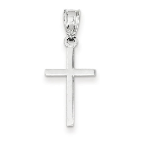 14k White Gold Cross Pendant