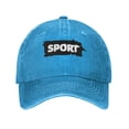 thumbnail image 1 of ZICANCN Moving Explosive Text Adjustable Baseball Cap Women , Hats for Men Adult Washed Cotton Denim Baseball Caps Fashion Blue, 1 of 6