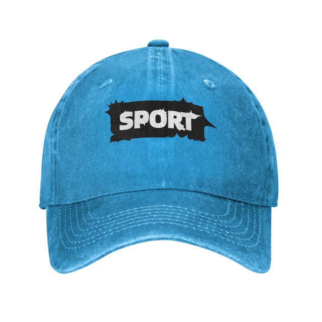 ZICANCN Moving Explosive Text Adjustable Baseball Cap Women , Hats for Men Adult Washed Cotton Denim Baseball Caps Fashion Blue