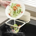 wnpxqnt Foldable Sink Strainer Rack with Mesh Bag Stand Kitchen Sink