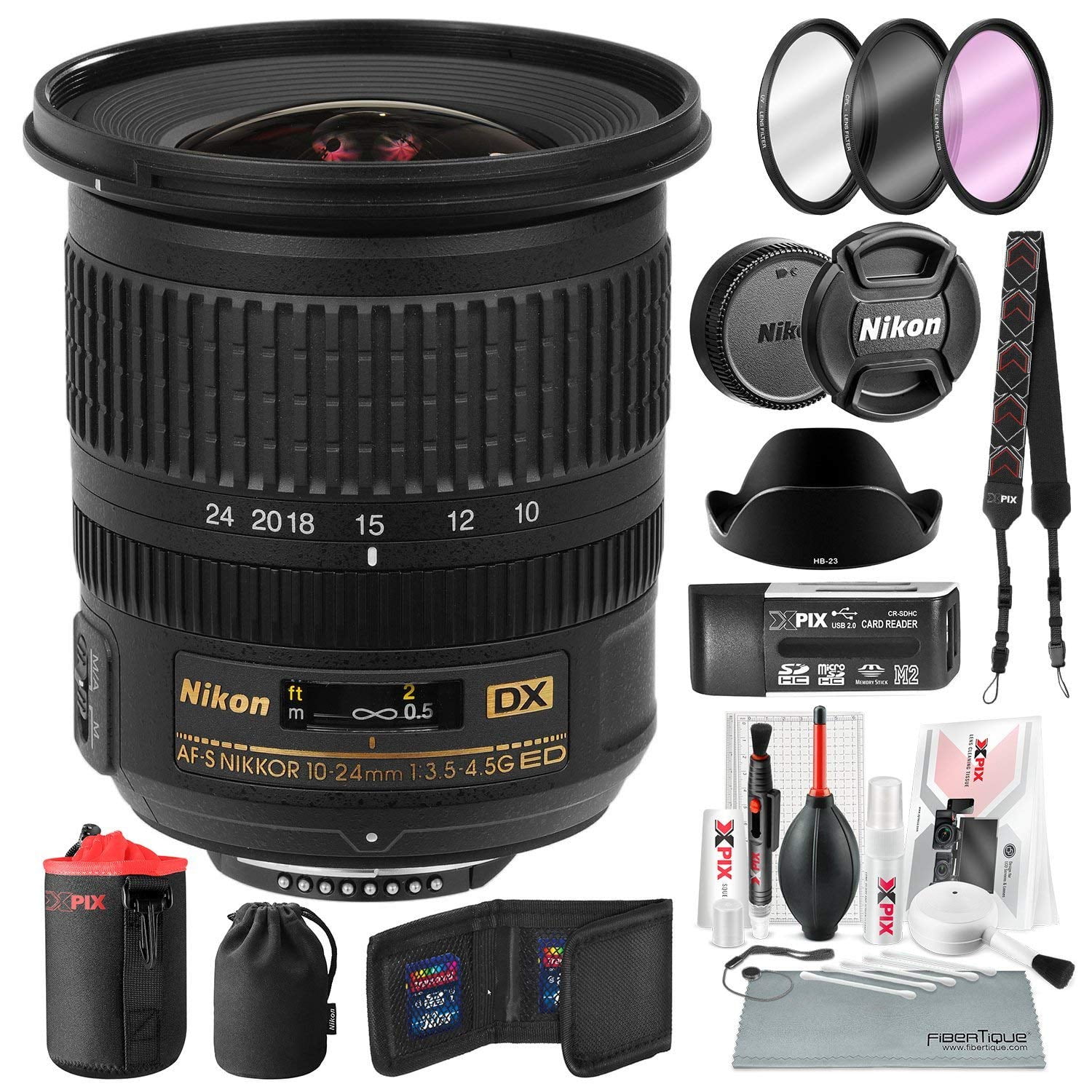 Nikon AF-S DX NIKKOR 10-24mm f/3.5-4.5G ED Lens with Xpix Camera