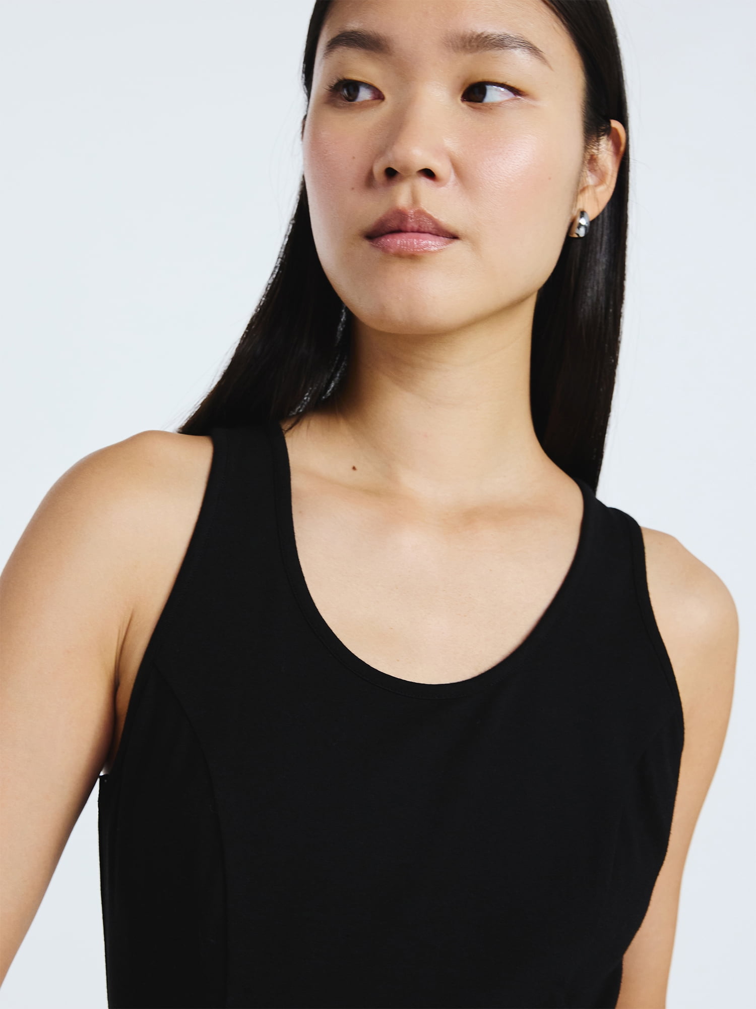 Scoop Women's and Women's Plus Stretch Cotton Blend Midi Basque Dress, Sizes XS-4X