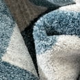 thumbnail image 7 of Well Woven Tango Blue Geometric Triangle Pattern Stain-resistant Area Rug (4' Round), 7 of 7