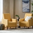 thumbnail image 2 of Mason Mid Century Modern Tufted Pushback Recliners, Set of 2, Muted Yellow and Dark Espresso, 2 of 10