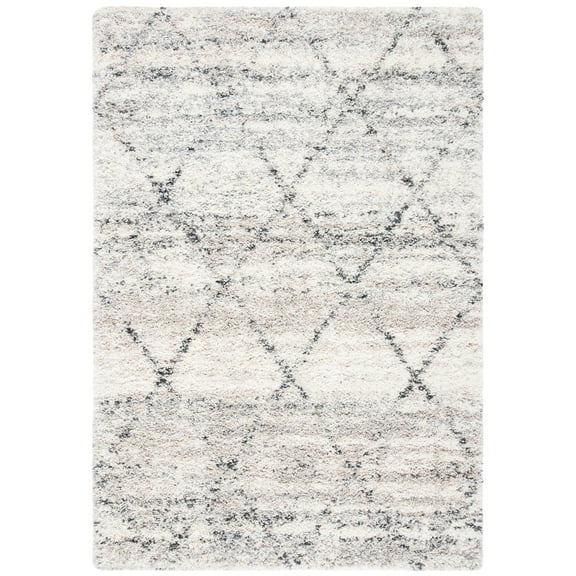 SAFAVIEH Fontana Darina Diamond Shag Area Rug, Grey/Ivory, 9' x 12'