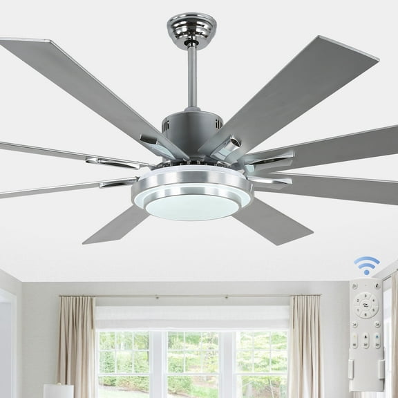 Cusp Barn 72 Inch Indoor Ceiling Fan with Lights and Remote Control, 6 Speeds Reversible DC Motor Large Ceiling Fans for Bedroom