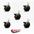 thumbnail image 2 of 2 Inch Antique Metal Hood Twin Caster Locking Nylon Wheel 1/4 Thread Stem Set 5, 2 of 2