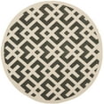 thumbnail image 2 of Safavieh Courtyard Alvin Geometric Indoor/Outdoor Area Rug, Black/Beige, 5'3" x 5'3" Round, 2 of 9
