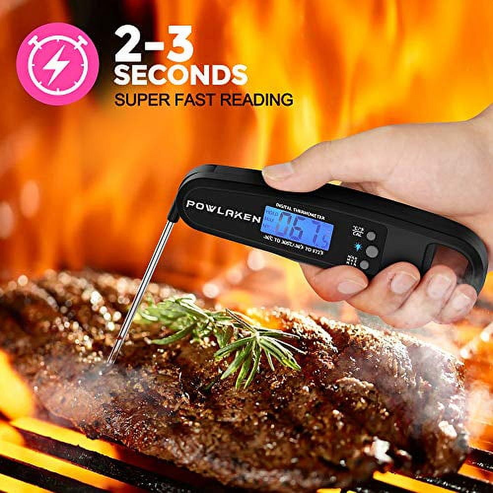 LavaLock Instant Read BBQ Meat Thermometer Smoker Pit Kitchen Fast Digital Quick Read Pro Thermo Pen, Folding Probe - Kitchen Cooking Grilling BBQ