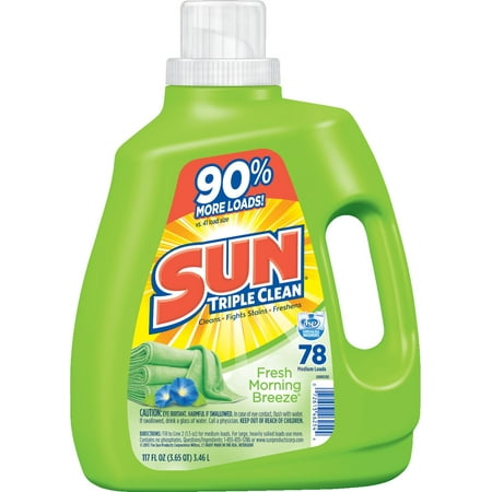 detergent laundry sun breeze fresh morning loads liquid oz