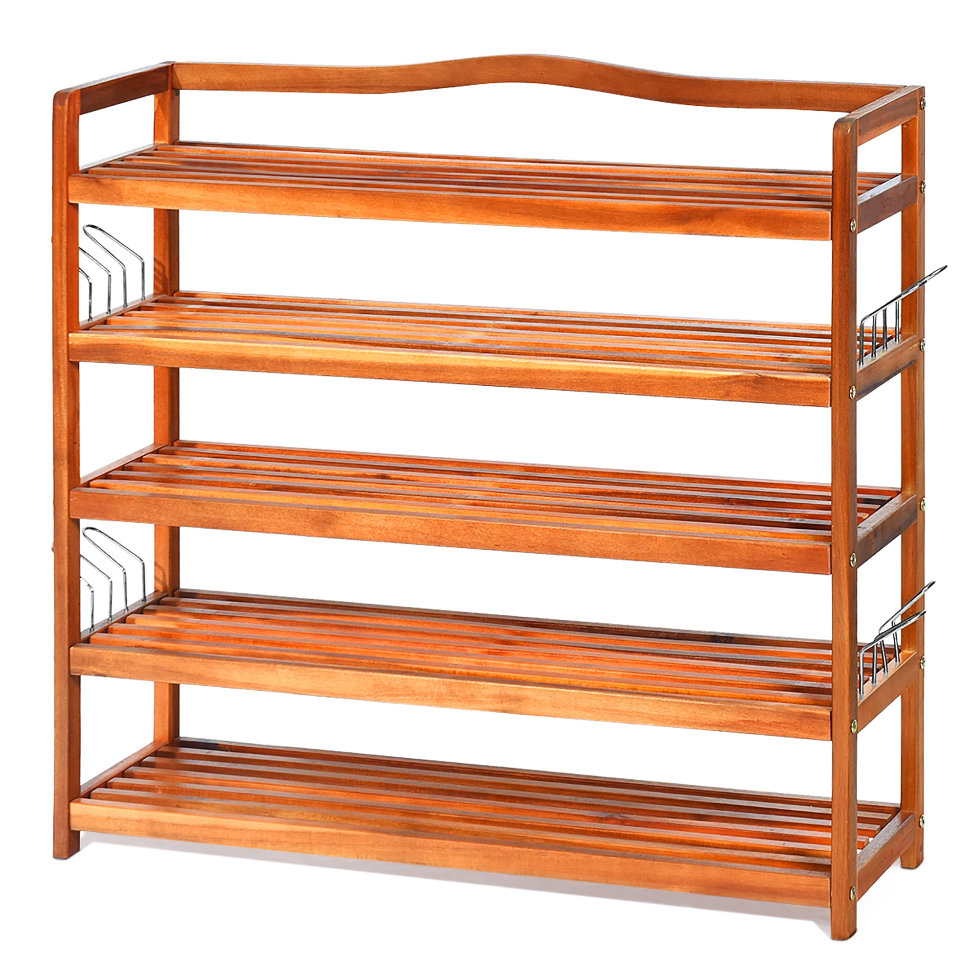 Costway 5 Tier Wood Shoe  Rack  Freestanding Large Shoe  