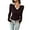 Brown, variant on Women's T Shirts For Casual Styling Elegant Fit Knitted Collar Top Without Buttons T Shirts Womens