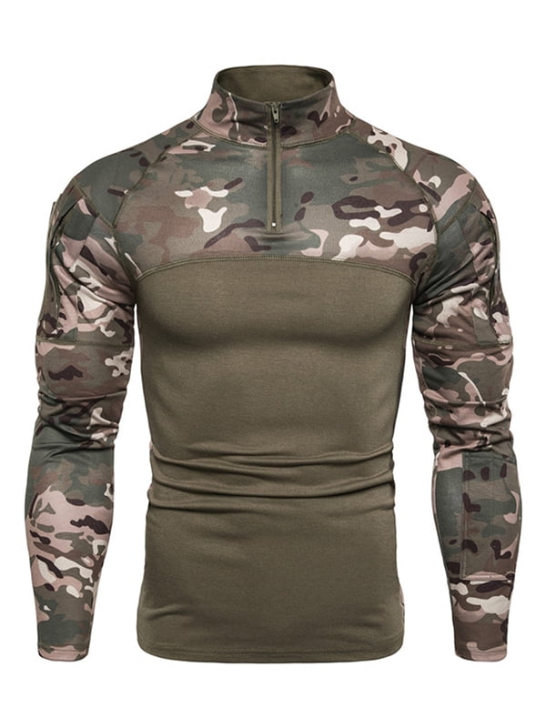 Men Tactical Military Camo Combat Short Sleeve Casual T-Shirts Tops Blouse Tee 
