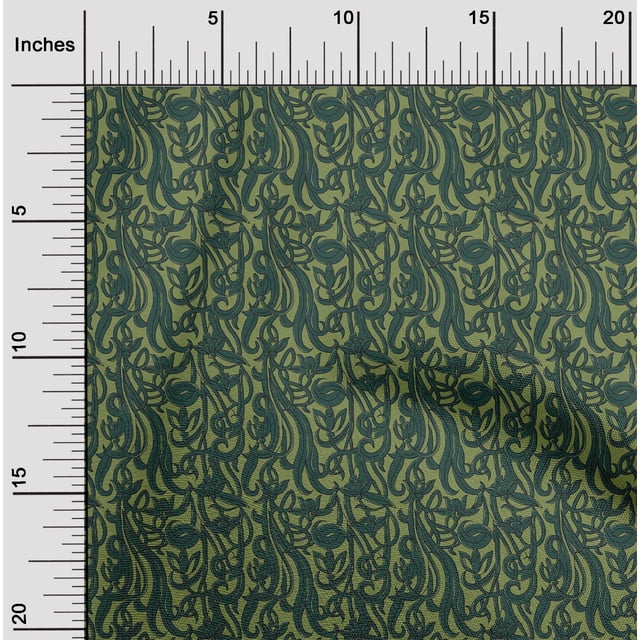 oneOone Coton Bio Voile Feuilles & Imprimé Floral BTY 42 Pouces de Large
