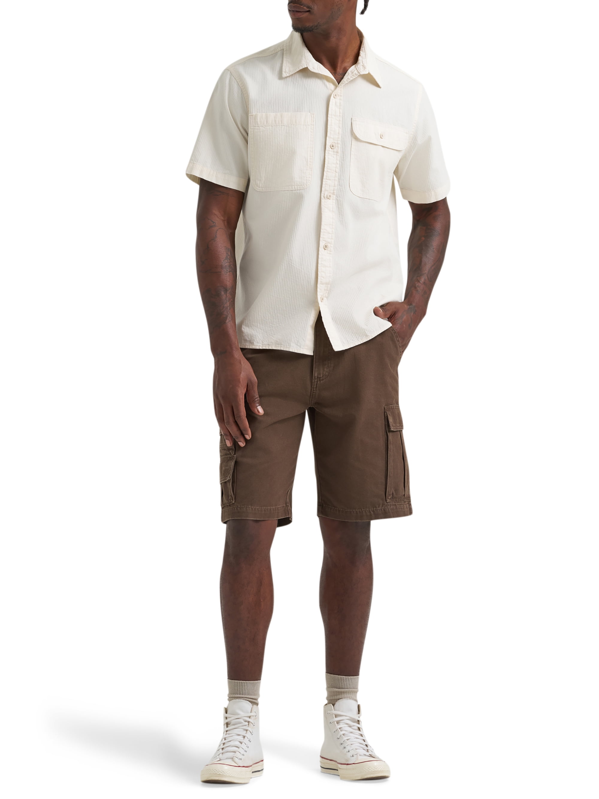 Wrangler® Men's Utility Streetwear Short Sleeve Shirt, Sizes S-3XL