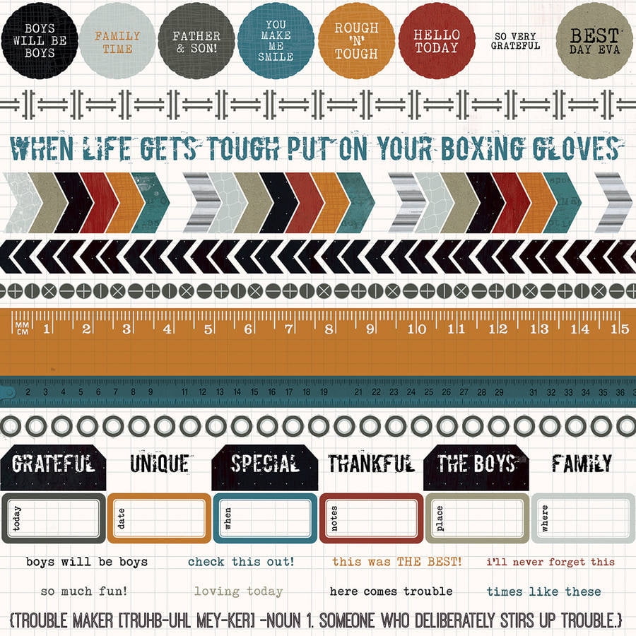 Scrap Yard Cardstock Stickers, 12" x 12"