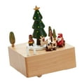 thumbnail image 4 of Adorno de caja de música navideña, caja musical de cuerda con melodía, temática navideña árbol de navidad verde, 4 of 9