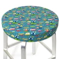 thumbnail image 3 of Honeii Cars Transportation Pattern Bar Stool Covers-Round Stools Seat Covers, Washable Stool Cushion Slipcover Elastic Bar Chair Covers-13 inch, 3 of 7