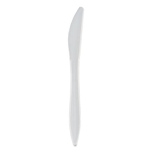 Individually Wrapped Mediumweight Cutlery Knives, White