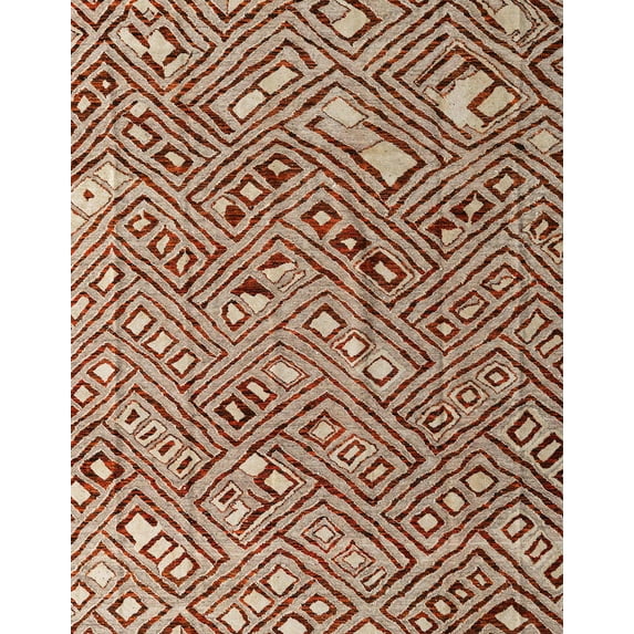Ahgly Company Machine Washable Indoor Rectangle Abstract Fire Brick Red Area Rugs, 6' x 9'