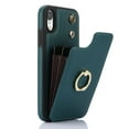 thumbnail image 2 of Allytech Wallet Case for iPhone XR, Luxury PU Leather Ring Kickstand Cover with Card Holder & Shoulder Strap, Fashion Accordion Style Shockproof Anti-Drop Phone Case - Green, 2 of 10