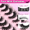 thumbnail image 2 of Lashes Kit with Glue & Tweezer Cat Eye Lashes that Look Like Extensions Fluffy Faux Mink Lashes Wispy Lashes Natural Look 7 Pairs Fake Eyelashes Pack (Cat Eye), 2 of 15