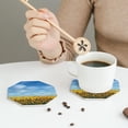 thumbnail image 6 of Balery 4 Pcs Blooming Sunflower Fieldleather Coasters Set, Drink Table Cup Coasters For Living Room Kitchen Coffee Decor, 6 of 9