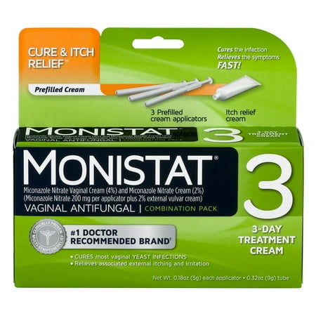 Monistat Cure & Itch Relief 3-Day Treatment Cream, 0.18 oz ...