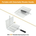 thumbnail image 4 of GPED Portable Stainless Steel Grill Basket, Folding BBQ Grill Basket for Fish Vegetables Shrimp with Removable Handle, Grill Basket for Outdoor Grill, Includes Basting Brush & Gloves, 4 of 7