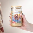 thumbnail image 4 of Watercolor Hello Winter Cocker Spaniel Chill Christmas Welcome 16oz Glass Cup Mug Cockers Dog Lover Gifts Glass Can with Bamboo Lid and Straw - 00016, 4 of 5