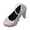 Silver2, variant on Women's Closed Toe Pearl Ankle Strap Heel Suede Pumps Dress High Heels