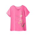 thumbnail image 4 of NMMUED Women's Casual Embroidered Cotton Linen Set for Seniors Short Sleeve Top with Delicate Flower Design Wide Leg Pants Lightweight Comfortable Two Piece Lounge Suit Travel Lounge Sets for Women, 4 of 5