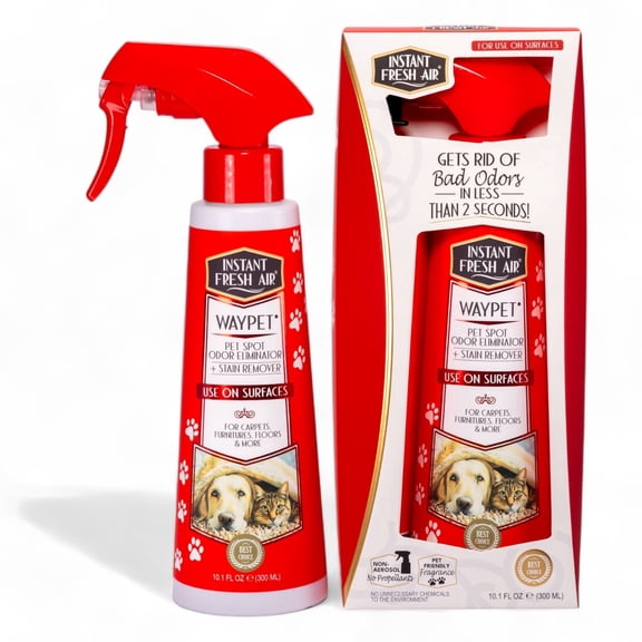 Instant Fresh Air Waypet Pet Urine Enzyme Cleaner, Odor Eliminator & Stain Remover - Neutralizes Odors Fast & Cleans Stains from Cats & Dogs - Use on Carpet, Furniture, Floors - 10.1 Fl Oz