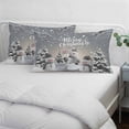 thumbnail image 3 of Merry Christmas Pillow Covers, Linen Long Throw Pillow Case, Grey Snowman Snowflake Xmas Tree Winter Holiday Pillow Protector Decorative Cushion Cover for Living Room/Bedroom 20" x 26", 3 of 8
