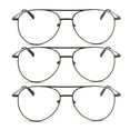 thumbnail image 2 of EYE ZOOM 3 Pack Metal Frame Aviator Style Reading Glasses with Spring Hinge (Gunmetal, Strength: +2.50), 2 of 5