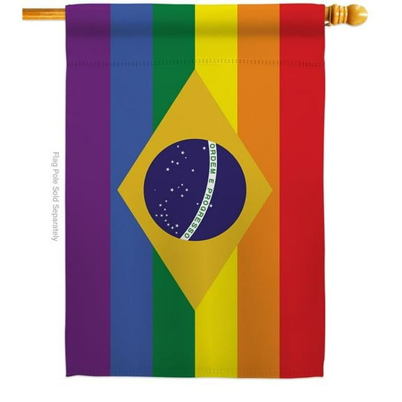 Americana Home & Garden H148670-BO Brazil Pride Support 28 x 40 in. Double-Sided Decorative Horizontal House Flags for Decoration Banner Garden Yard Gift