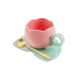 thumbnail image 1 of Juego Tazas Café Cerámica Diseño Tulipán Con Cuchara Posavaso Malubero Rosa, 1 of 5