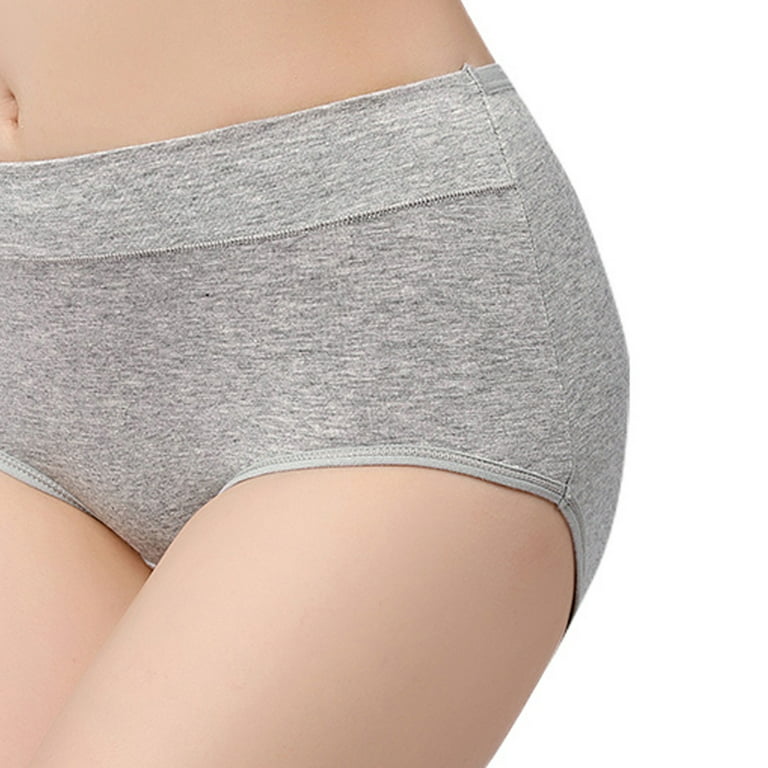 Ersazi Compression Underwear Women Sexy Solid Color Mid-Waist Sexy Seamless  Cotton Briefs On Clearance Beige Xl