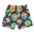 thumbnail image 7 of FORMRS Boys Swim Trunks Quick Dry Mesh Liner Boardshorts Sizes XS-XL, Green Cubes, 7 of 7