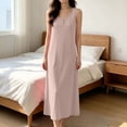 thumbnail image 3 of QIbmong Sleeveless Nightgowns for Women Henley Neck Maxi Summer Dress Casual Comfy Loose Fitted Loungewear(XXXXL,Khaki), 3 of 9