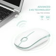 thumbnail image 3 of VIVEFOX Wireless Mouse for Laptop, 2.4G Ultra Thin Silent Mouse, with USB Nano Receiver Portable Mobile Optical Cordless Mouse for Laptop, PC, Computer, Mac(Green and White), 3 of 7