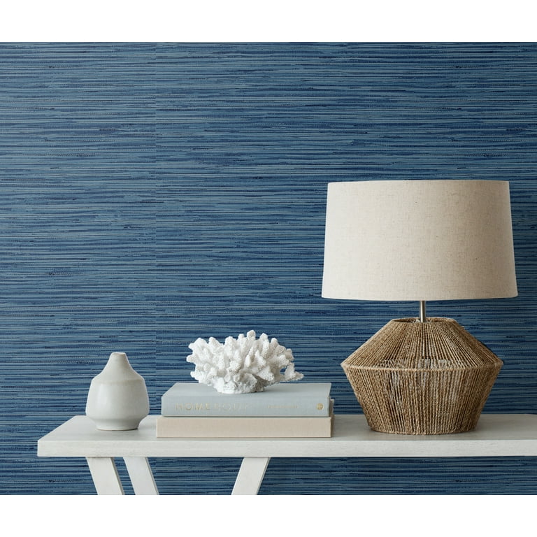 Blue Grasscloth Wallpaper