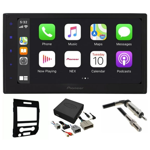 Pioneer Double DIN Bluetooth Car Stereo Upgrade for 2009-2014 Ford F-150 Includes In-Dash Car Stereo, Dash Kit, Harness, and Antenna Adapter