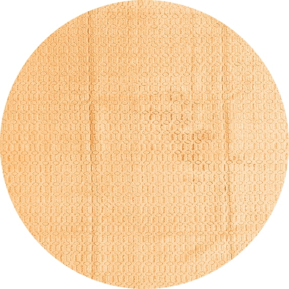 Ahgly Company Indoor Round Abstract Orange Modern Area Rugs, 3' Round