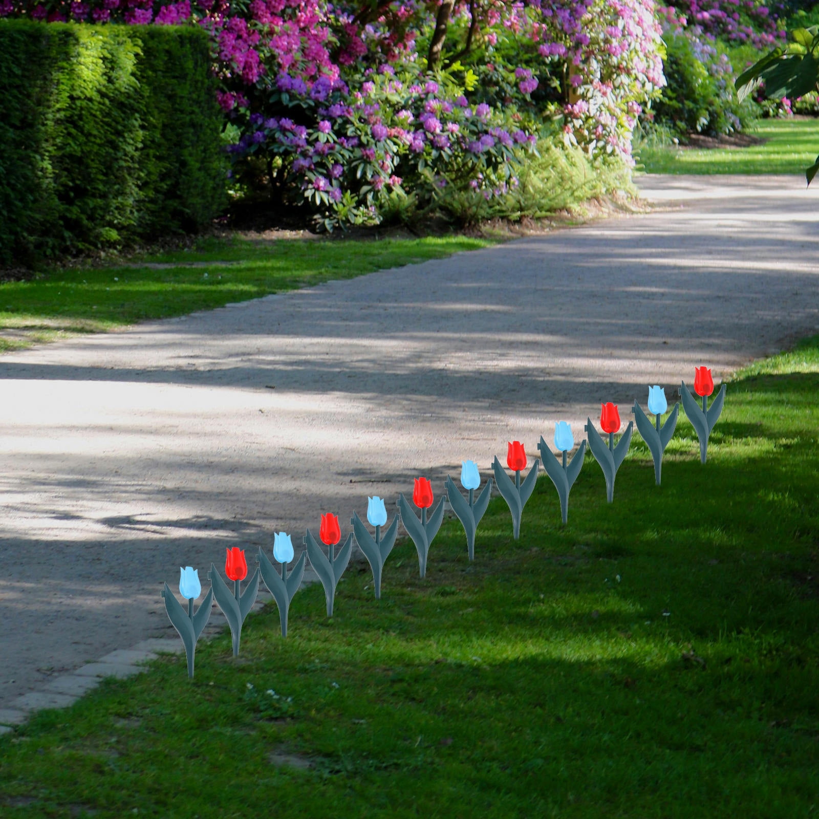 WHAMVOX 20pcs Decorative Garden Fence Border Plastic Garden Fence Border and Landscape Edging Tulip Garden Edge for Landscaping Garden Edging Border