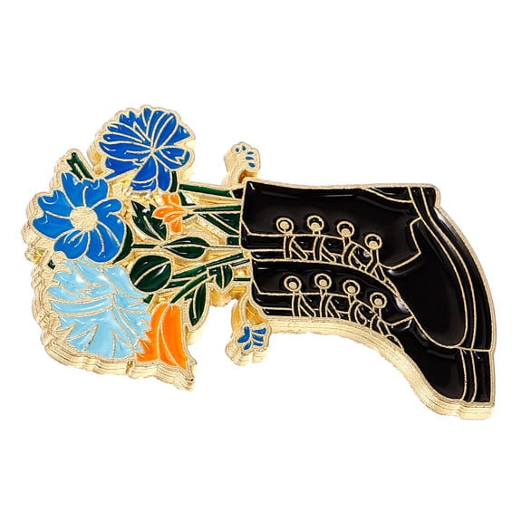 YUYUETIME Boots Flower Brooch Pin Metal Decorative Lapel Pin for Clothes Suit Scarf Hat Accessories